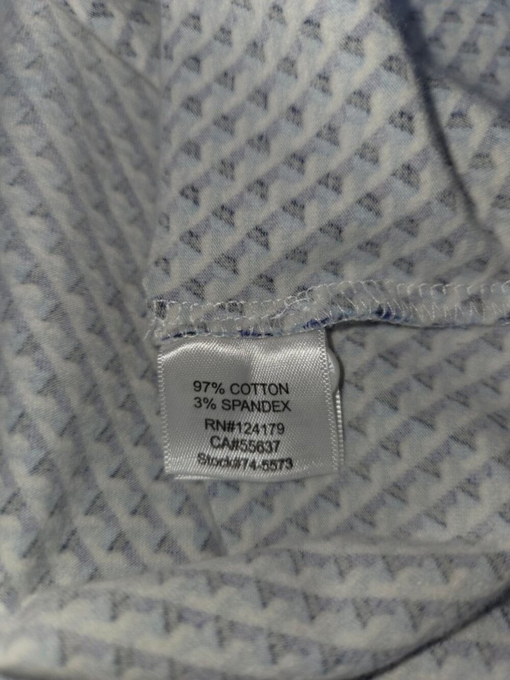 Johnston & Murphy Flex Blue Geometric Long Sleeve Shirt Medium - Picture 6 of 7